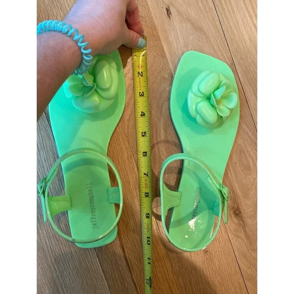 Jeffrey Campbell Sandal Fleurisse Like Green Flower Ankle Strap 8 NWOT - Picture 3 of 6